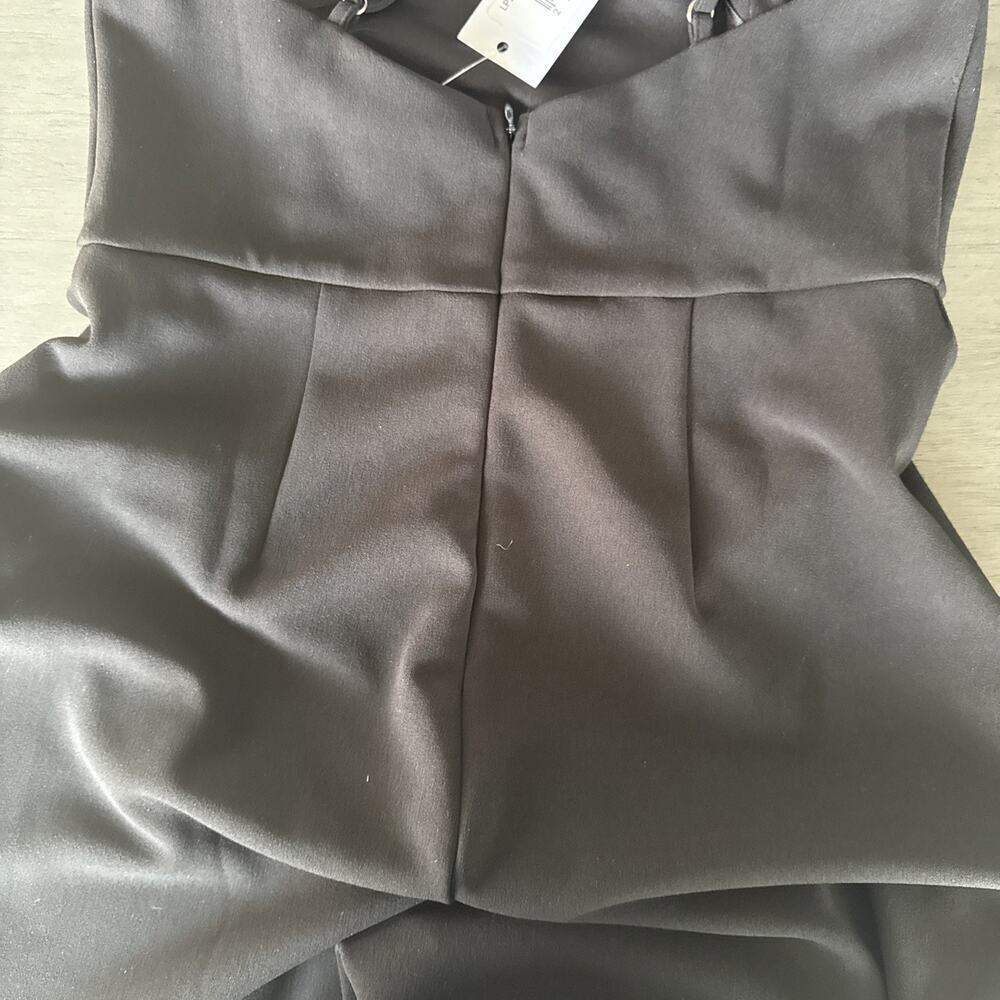Black Cross Cross Spaghetti Strap Wide Leg Women's Jumpsuit Size S Y2K Club - Picture 11 of 11